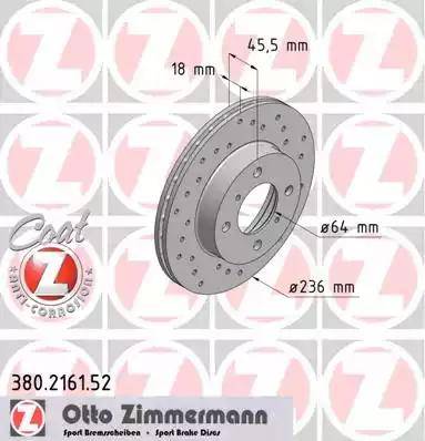 Zimmermann 380.2161.52 - Bremžu diski www.autospares.lv