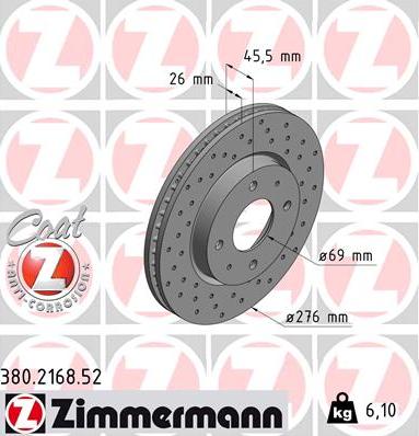 Zimmermann 380.2168.52 - Bremžu diski www.autospares.lv