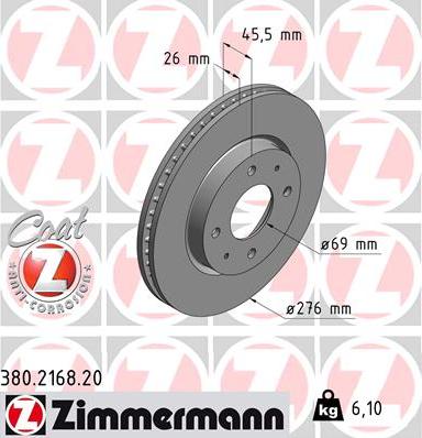 Zimmermann 380.2168.20 - Bremžu diski www.autospares.lv