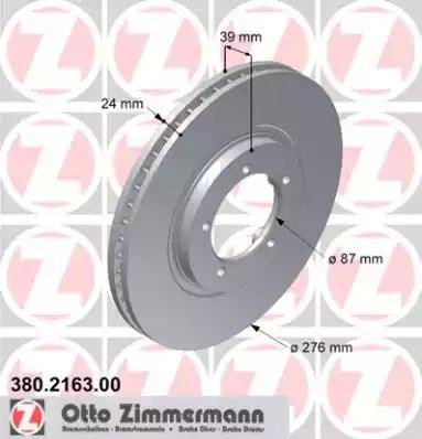 Zimmermann 380.2163.00 - Bremžu diski www.autospares.lv