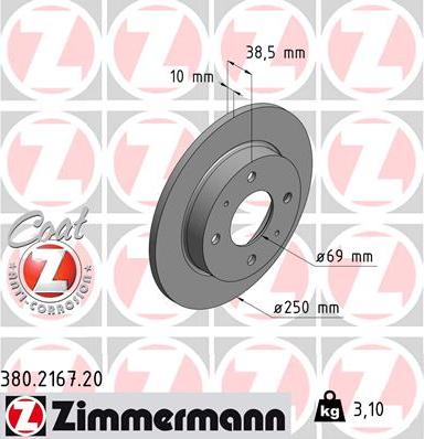 Zimmermann 380.2167.20 - Bremžu diski www.autospares.lv