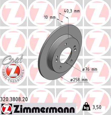 Zimmermann 320.3808.20 - Bremžu diski autospares.lv