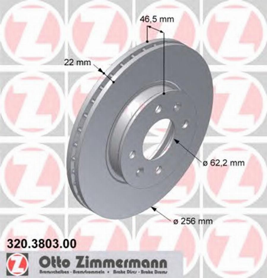 Zimmermann 320.3803.00 - Bremžu diski www.autospares.lv