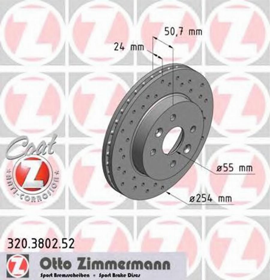 Zimmermann 320.3802.52 - Bremžu diski www.autospares.lv