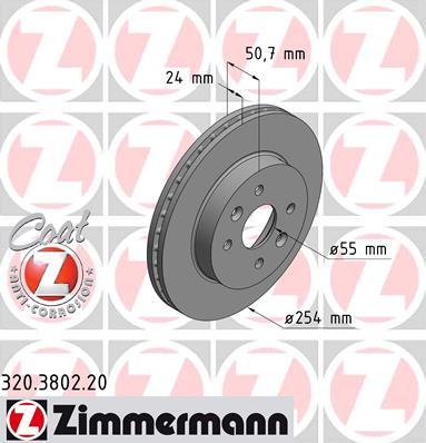 Zimmermann 320.3802.20 - Bremžu diski www.autospares.lv