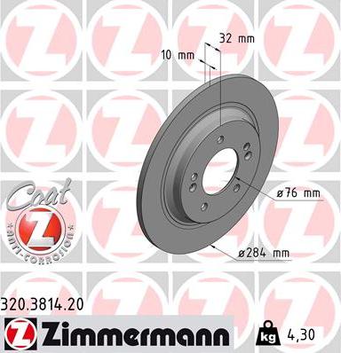 Zimmermann 320.3814.20 - Bremžu diski www.autospares.lv