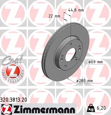 Zimmermann 320.3813.20 - Bremžu diski www.autospares.lv