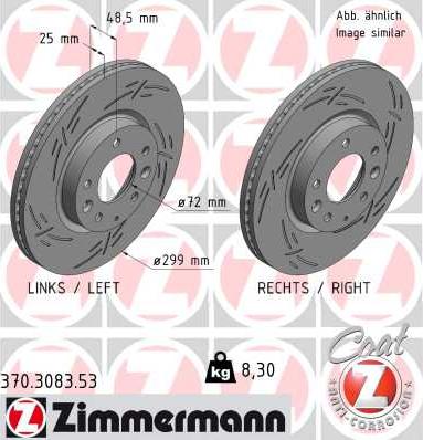 Zimmermann 370.3083.53 - Bremžu diski www.autospares.lv