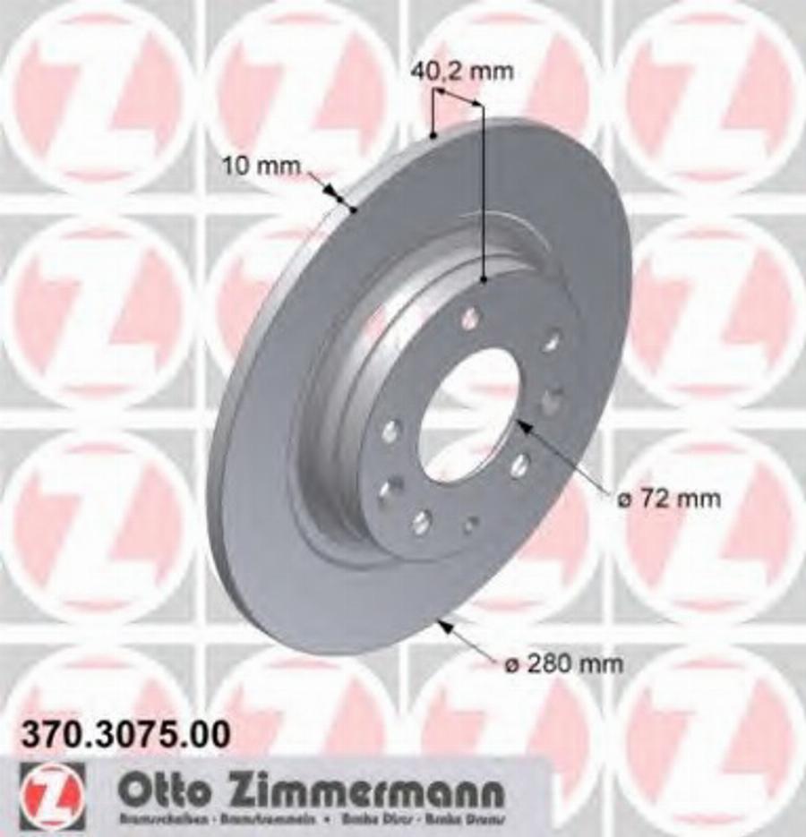 Zimmermann 370.3075.00 - Bremžu diski www.autospares.lv