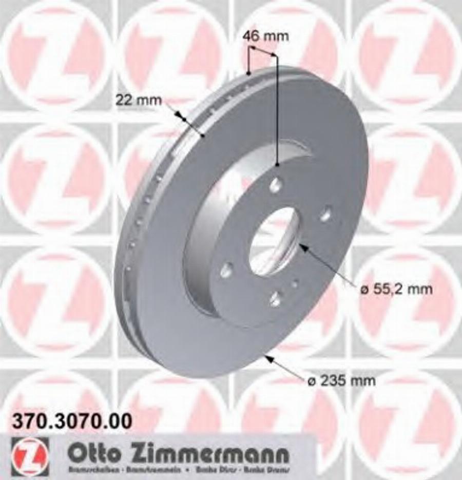 Zimmermann 370.3070.00 - Bremžu diski www.autospares.lv