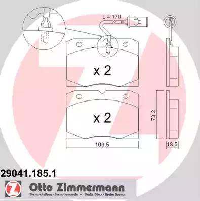 Zimmermann 29041.185.1 - Bremžu uzliku kompl., Disku bremzes autospares.lv