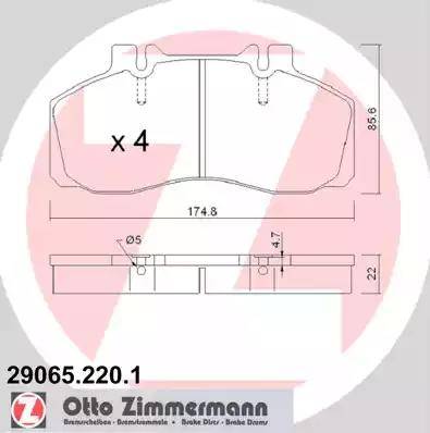 Zimmermann 29065.220.1 - Bremžu uzliku kompl., Disku bremzes www.autospares.lv