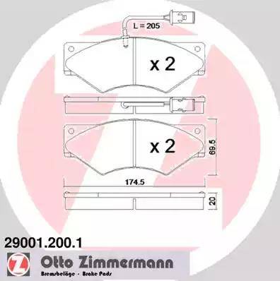 Zimmermann 29001.200.1 - Bremžu uzliku kompl., Disku bremzes www.autospares.lv