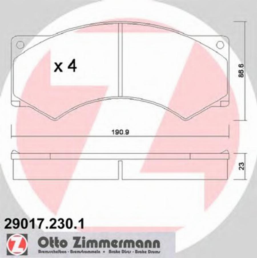 Zimmermann 29017.230.1 - Bremžu uzliku kompl., Disku bremzes www.autospares.lv