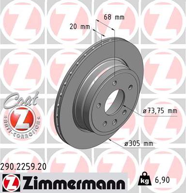 Zimmermann 290.2259.20 - Bremžu diski www.autospares.lv