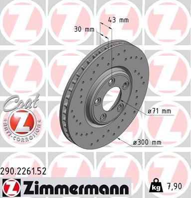 Zimmermann 290.2261.52 - Bremžu diski www.autospares.lv