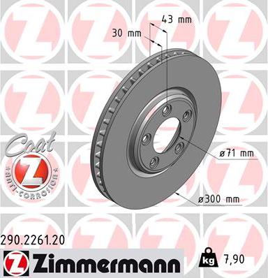 Zimmermann 290.2261.20 - Bremžu diski www.autospares.lv