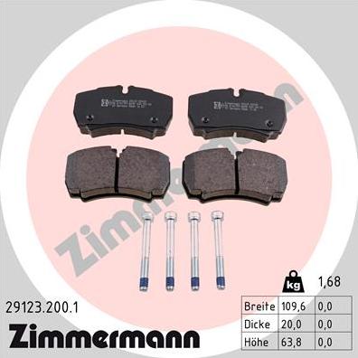 Zimmermann 29123.200.1 - Bremžu uzliku kompl., Disku bremzes www.autospares.lv