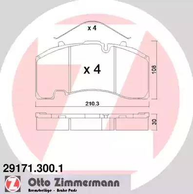 Zimmermann 29171.300.1 - Bremžu uzliku kompl., Disku bremzes www.autospares.lv