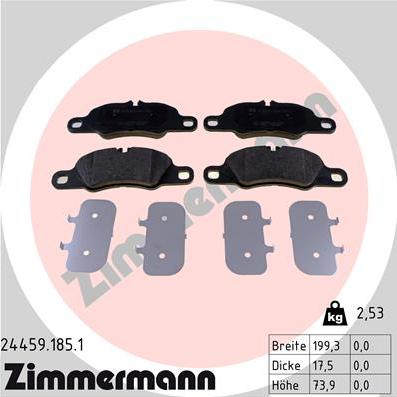 Zimmermann 24459.185.1 - Bremžu uzliku kompl., Disku bremzes www.autospares.lv