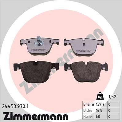 Zimmermann 24458.970.1 - Bremžu uzliku kompl., Disku bremzes www.autospares.lv