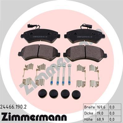 Zimmermann 24466.190.2 - Bremžu uzliku kompl., Disku bremzes autospares.lv