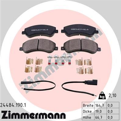 Zimmermann 24484.190.1 - Bremžu uzliku kompl., Disku bremzes www.autospares.lv