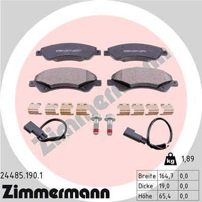 Zimmermann 24485.190.1 - Bremžu uzliku kompl., Disku bremzes www.autospares.lv