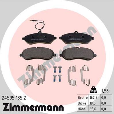 Zimmermann 24595.185.2 - Bremžu uzliku kompl., Disku bremzes www.autospares.lv