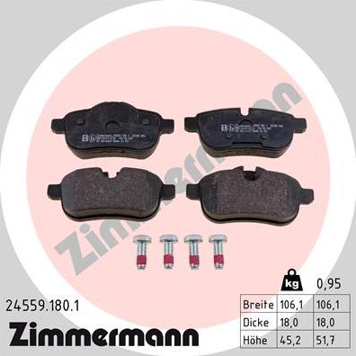 Zimmermann 24559.180.1 - Bremžu uzliku kompl., Disku bremzes www.autospares.lv