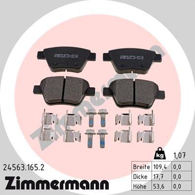 Zimmermann 24563.165.2 - Bremžu uzliku kompl., Disku bremzes www.autospares.lv