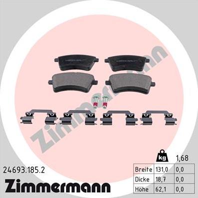 Zimmermann 24693.185.2 - Bremžu uzliku kompl., Disku bremzes www.autospares.lv