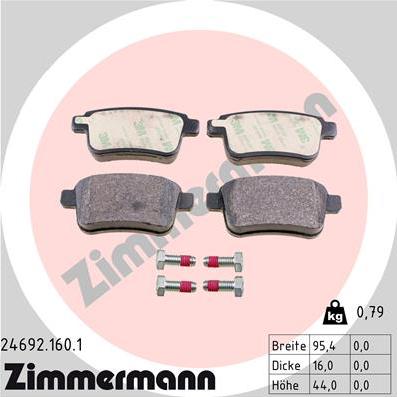 Zimmermann 24692.160.1 - Bremžu uzliku kompl., Disku bremzes www.autospares.lv