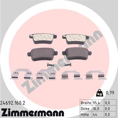 Zimmermann 24692.160.2 - Bremžu uzliku kompl., Disku bremzes www.autospares.lv