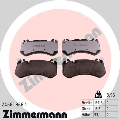 Zimmermann 24681.966.1 - Bremžu uzliku kompl., Disku bremzes www.autospares.lv