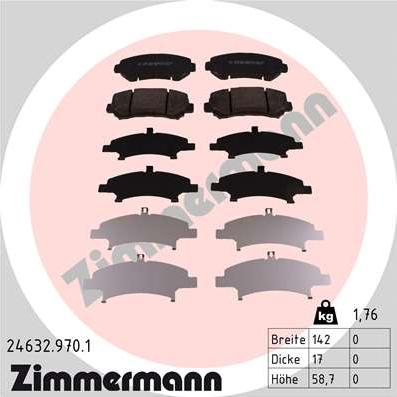 Zimmermann 24632.970.1 - Bremžu uzliku kompl., Disku bremzes www.autospares.lv