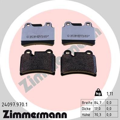 Zimmermann 24097.970.1 - Bremžu uzliku kompl., Disku bremzes autospares.lv