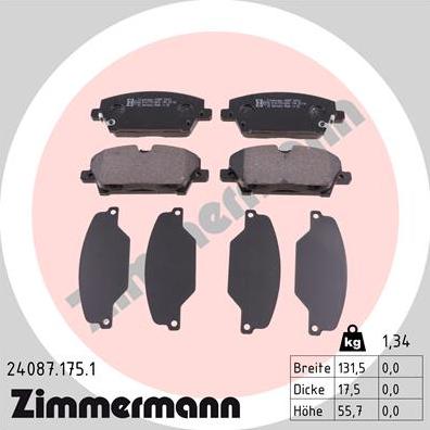 Zimmermann 24087.175.1 - Bremžu uzliku kompl., Disku bremzes www.autospares.lv