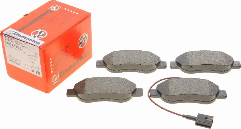 Zimmermann 24072.175.2 - Brake Pad Set, disc brake www.autospares.lv