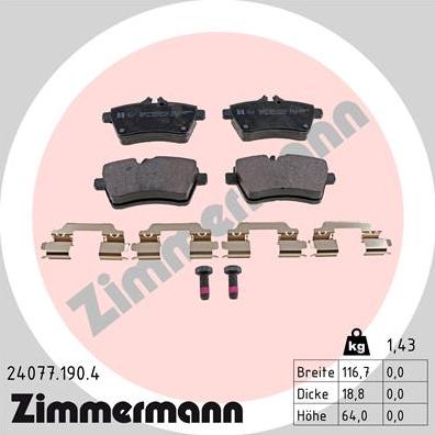 Zimmermann 24077.190.4 - Bremžu uzliku kompl., Disku bremzes www.autospares.lv