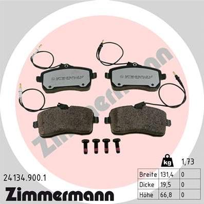 Zimmermann 24134.900.1 - Bremžu uzliku kompl., Disku bremzes autospares.lv