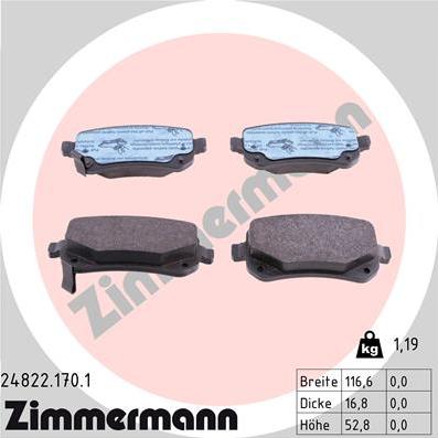 Zimmermann 24822.170.1 - Bremžu uzliku kompl., Disku bremzes www.autospares.lv