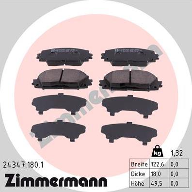 Zimmermann 24347.180.1 - Bremžu uzliku kompl., Disku bremzes autospares.lv