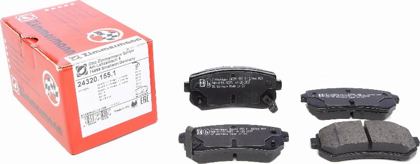 Zimmermann 24320.155.1 - Тормозные колодки, дисковые, комплект www.autospares.lv