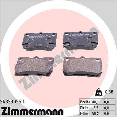 Zimmermann 24323.155.1 - Bremžu uzliku kompl., Disku bremzes www.autospares.lv