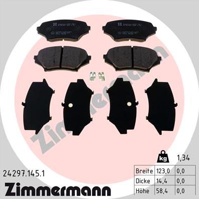 Zimmermann 24297.145.1 - Bremžu uzliku kompl., Disku bremzes www.autospares.lv