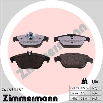 Zimmermann 24253.975.1 - Bremžu uzliku kompl., Disku bremzes www.autospares.lv