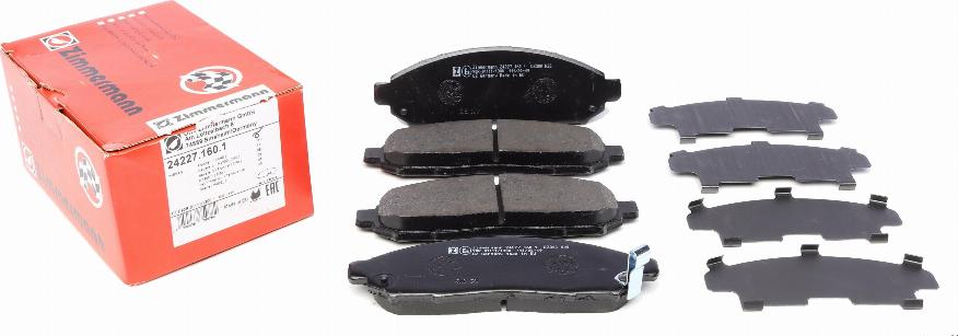 Zimmermann 24227.160.1 - Brake Pad Set, disc brake www.autospares.lv