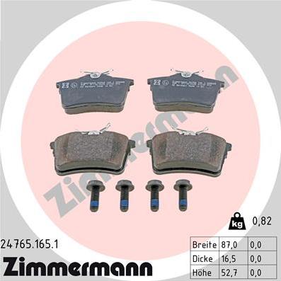 Zimmermann 24765.165.1 - Bremžu uzliku kompl., Disku bremzes www.autospares.lv