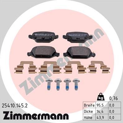 Zimmermann 25410.145.2 - Bremžu uzliku kompl., Disku bremzes www.autospares.lv